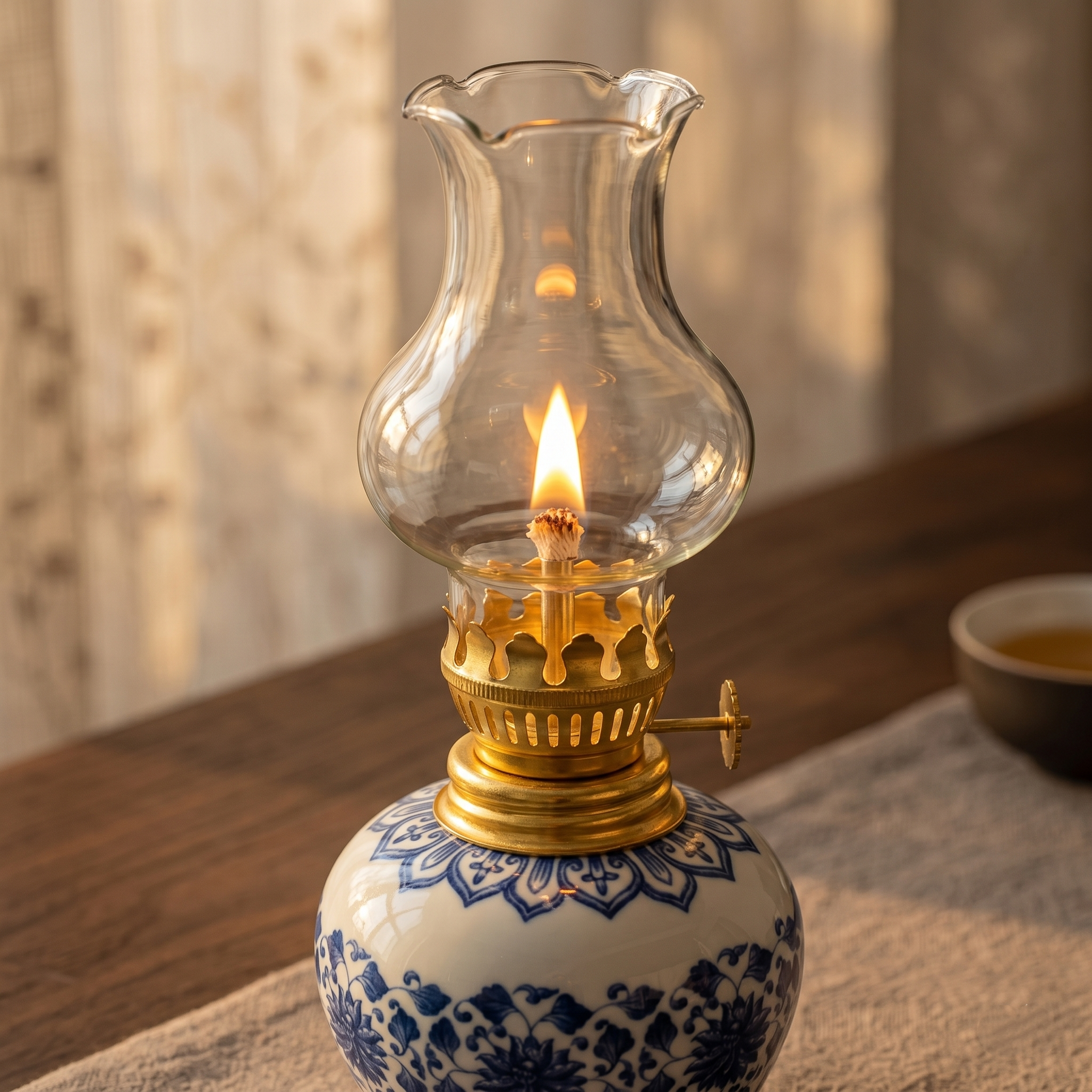 Vintage Ceramic Oil Lamp Ambient Night Light