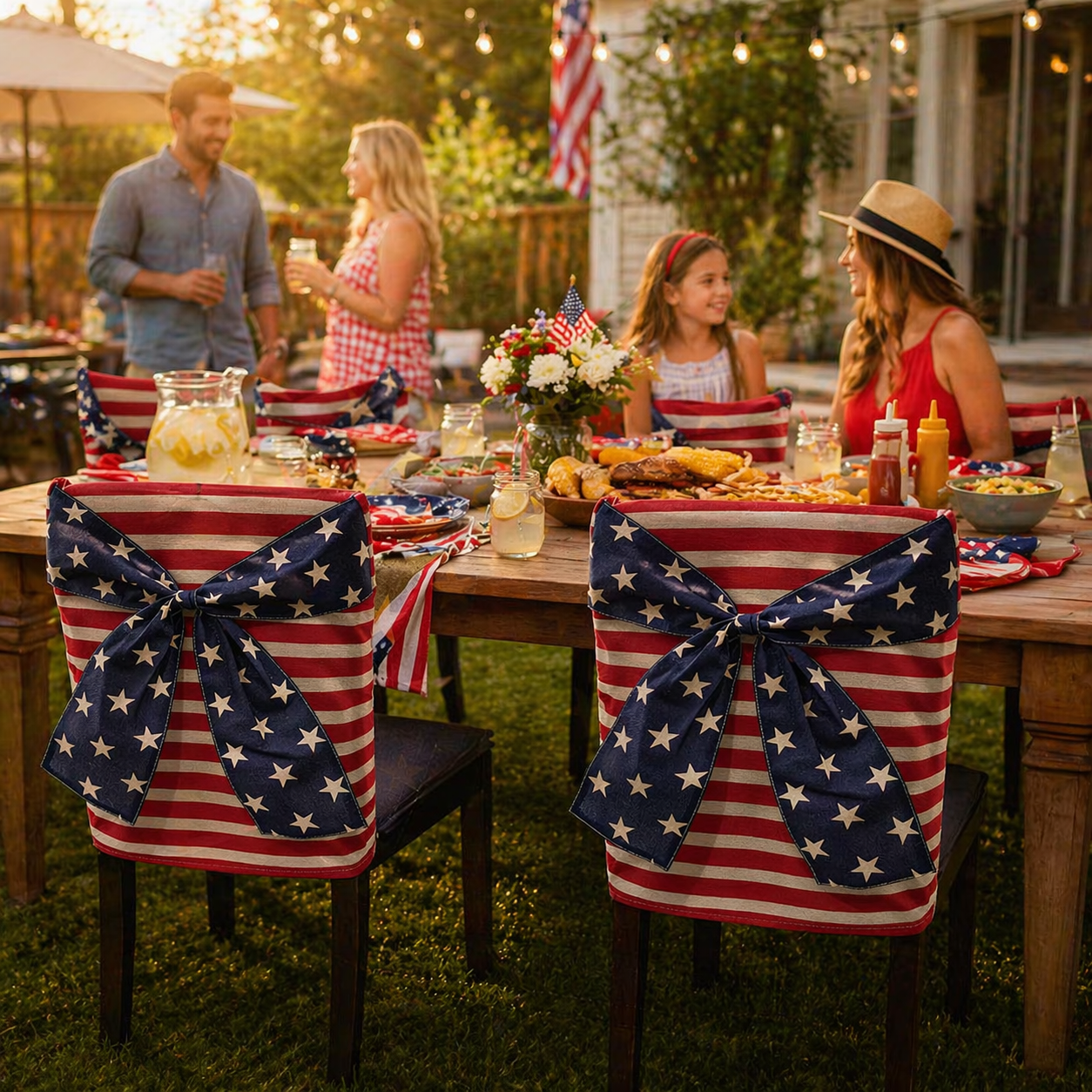 Stars & Stripes Patriotic Chair Cover