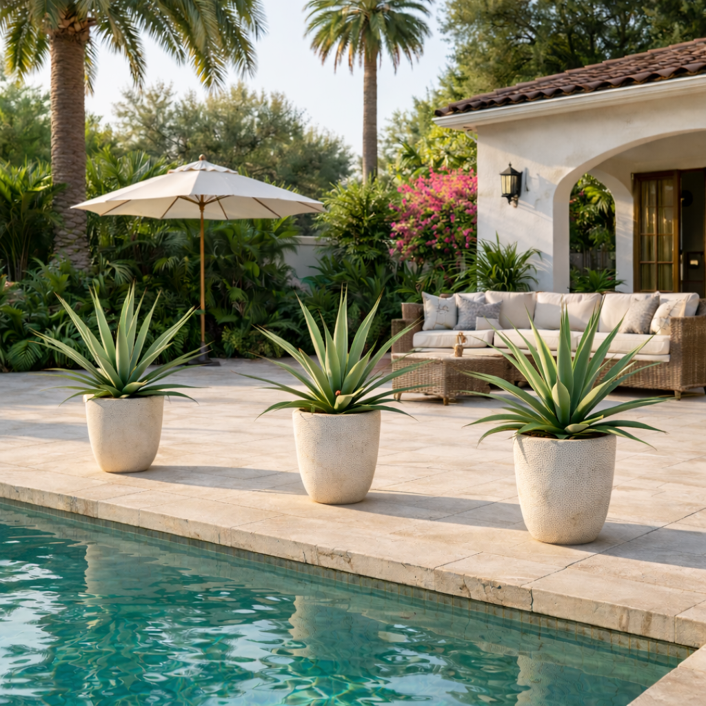 Artificial Agave Garden Accent Plant with Ground Stake