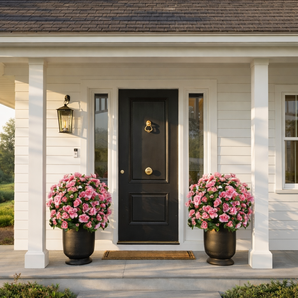 Pink Artificial Azalea Flower Ball with Ground Stake