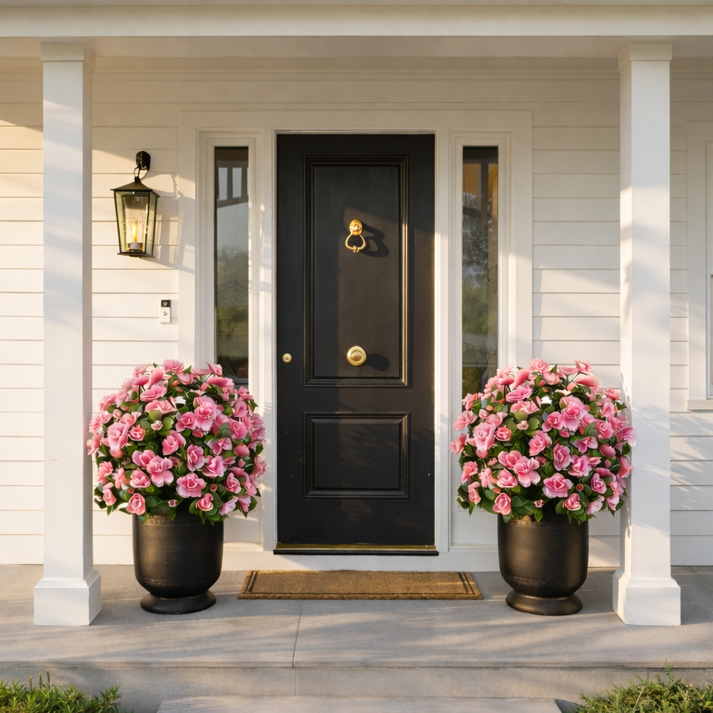 Pink Artificial Azalea Flower Ball with Ground Stake