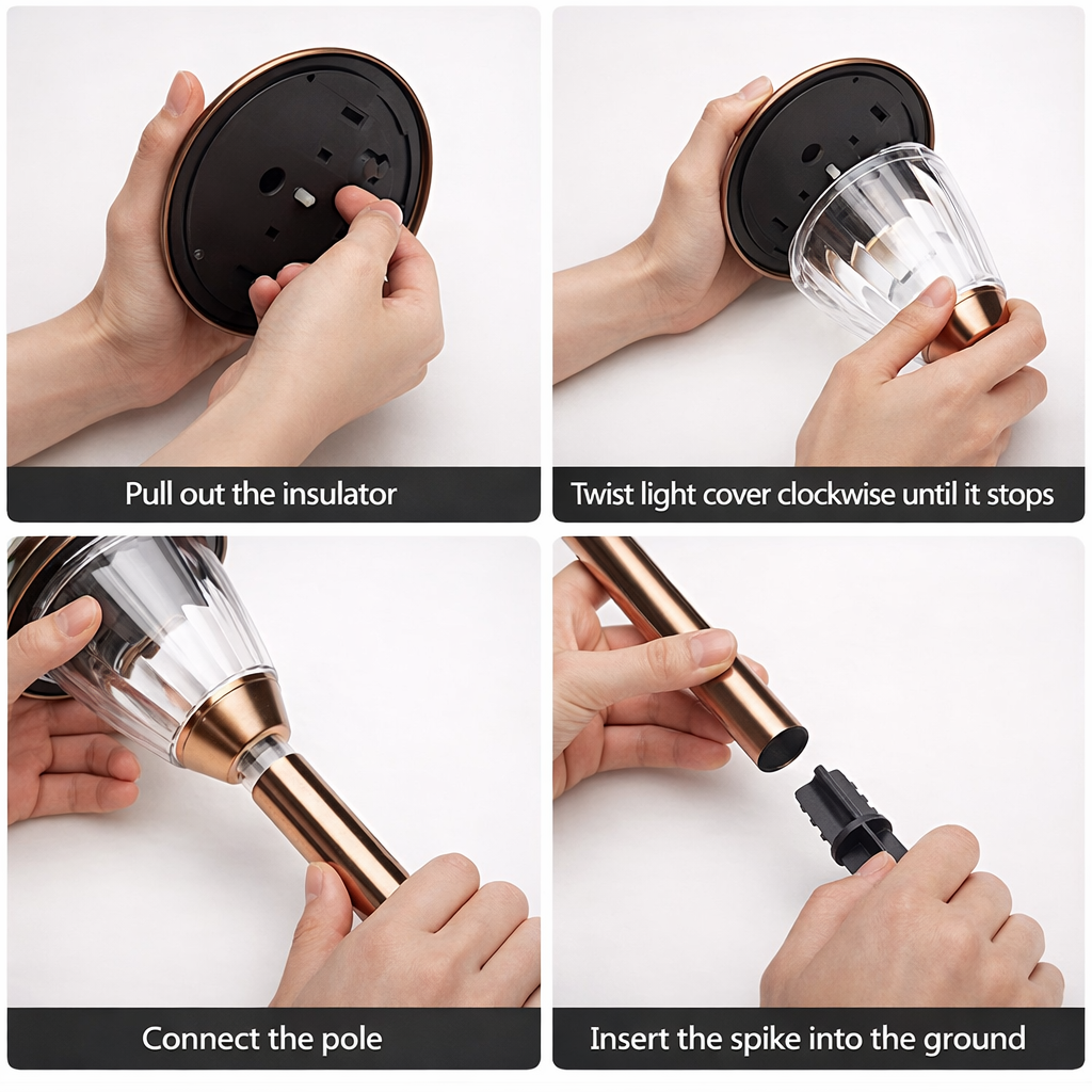 Solar Pathway Lights with Warm Sun Star Glow