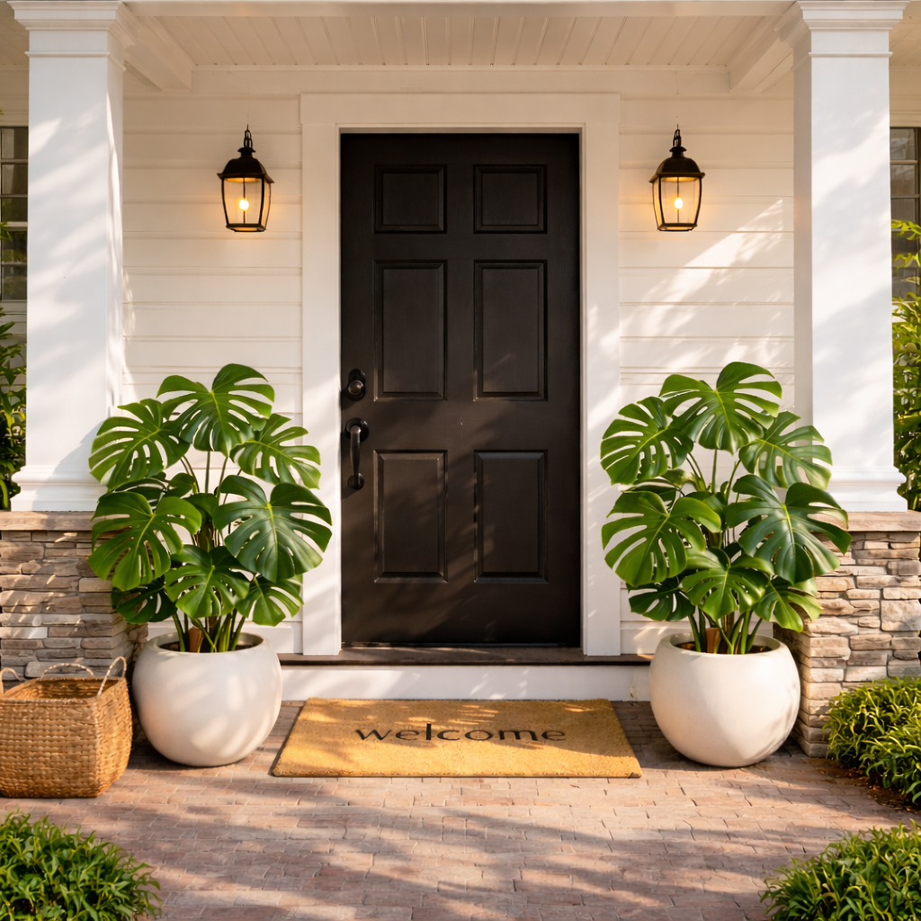 Lifelike Faux Monstera Plant for Home Décor