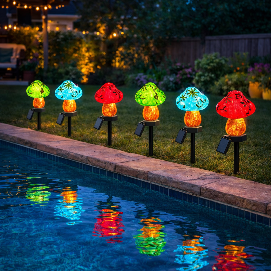 Colorful Mushroom Solar Garden Lights
