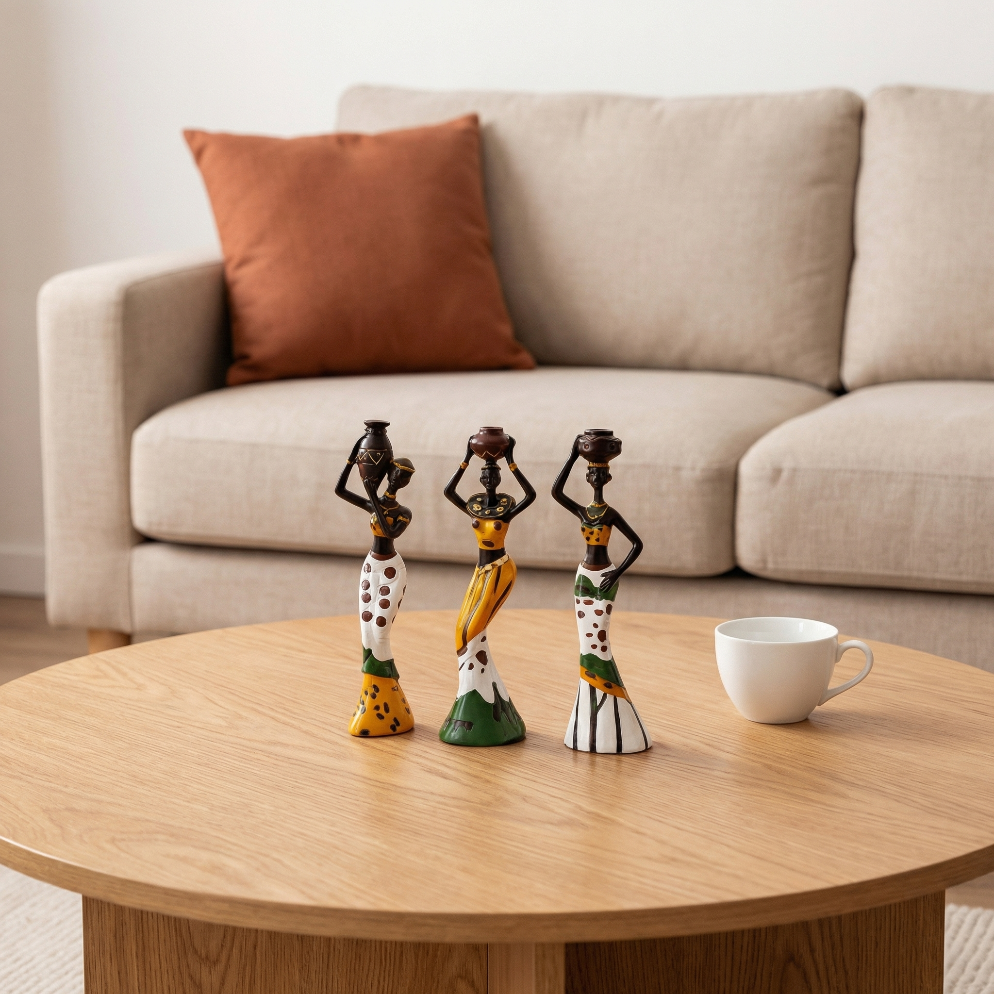 Exotic doll set of three resin handicrafts, creative home decoration, desktop trinkets