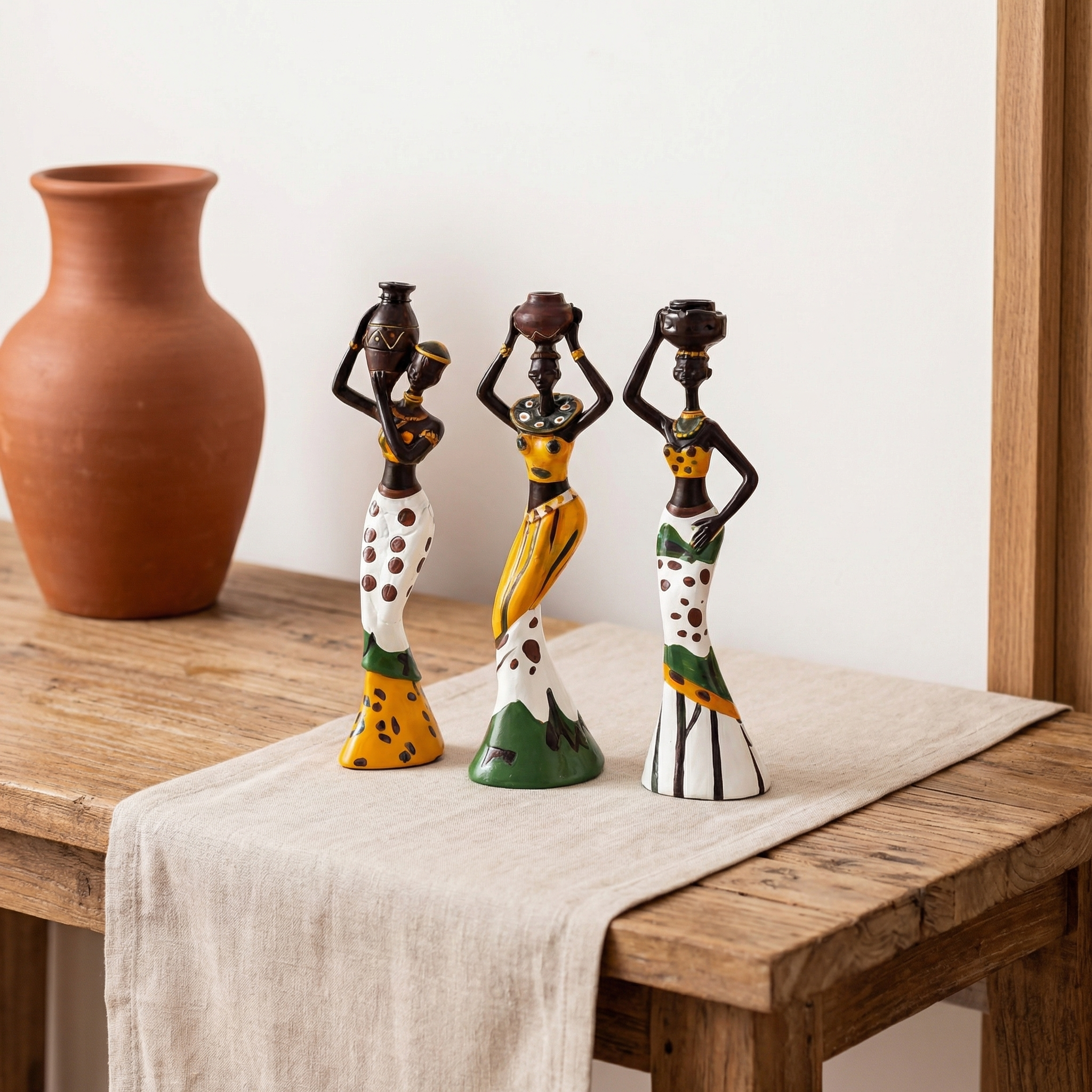 Exotic doll set of three resin handicrafts, creative home decoration, desktop trinkets