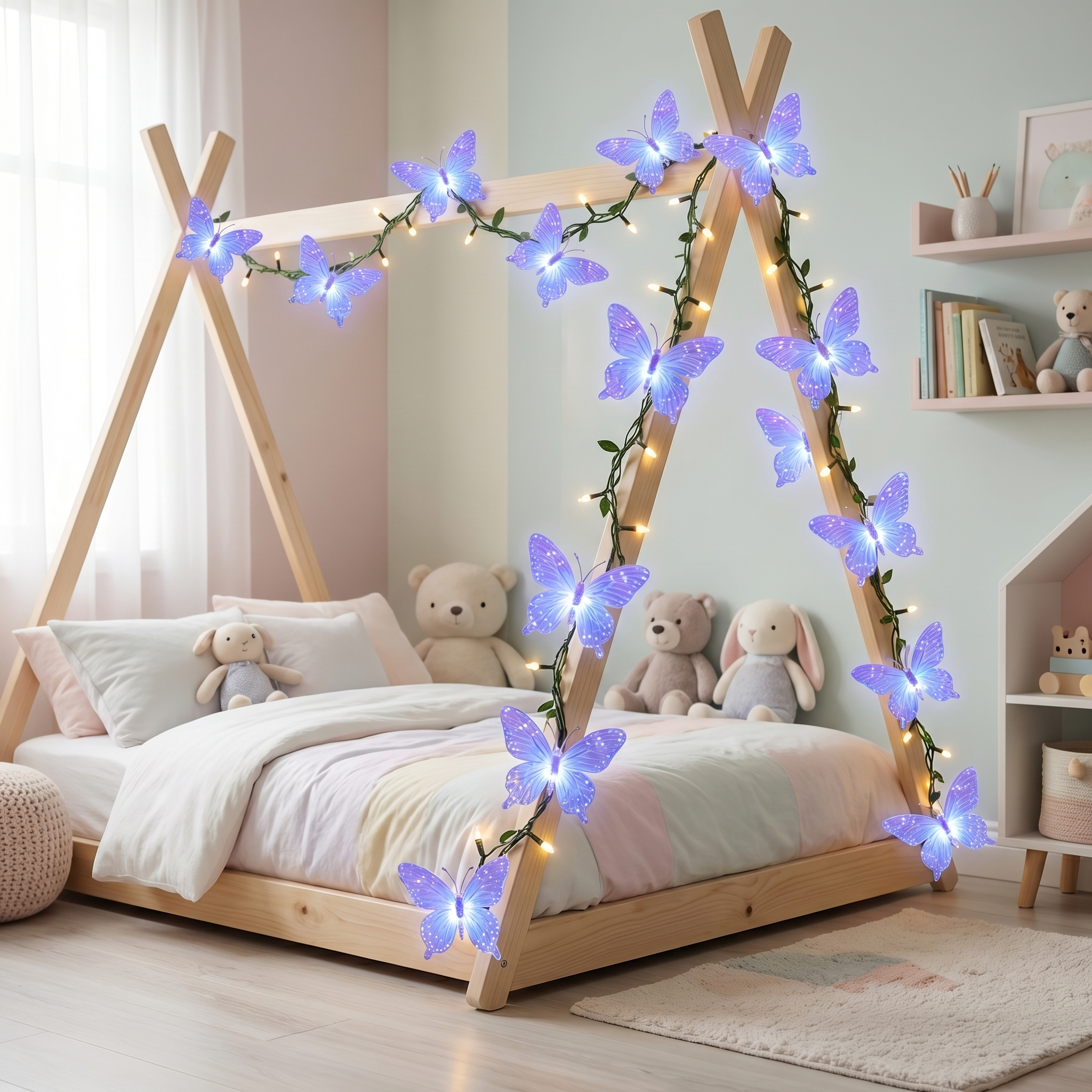 DIY Butterfly LED Branch Lights – Bendable Fairy String Lights for Cozy Home Decor