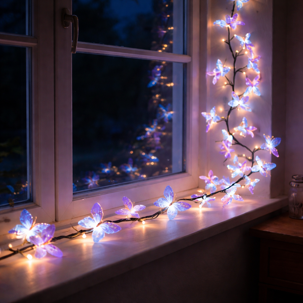DIY Butterfly LED Branch Lights – Bendable Fairy String Lights for Cozy Home Decor