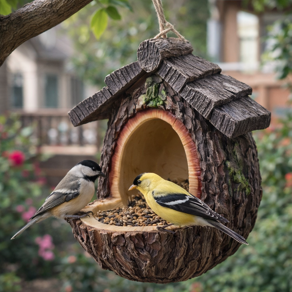 Hanging bird feeder ornament small bird feeder garden