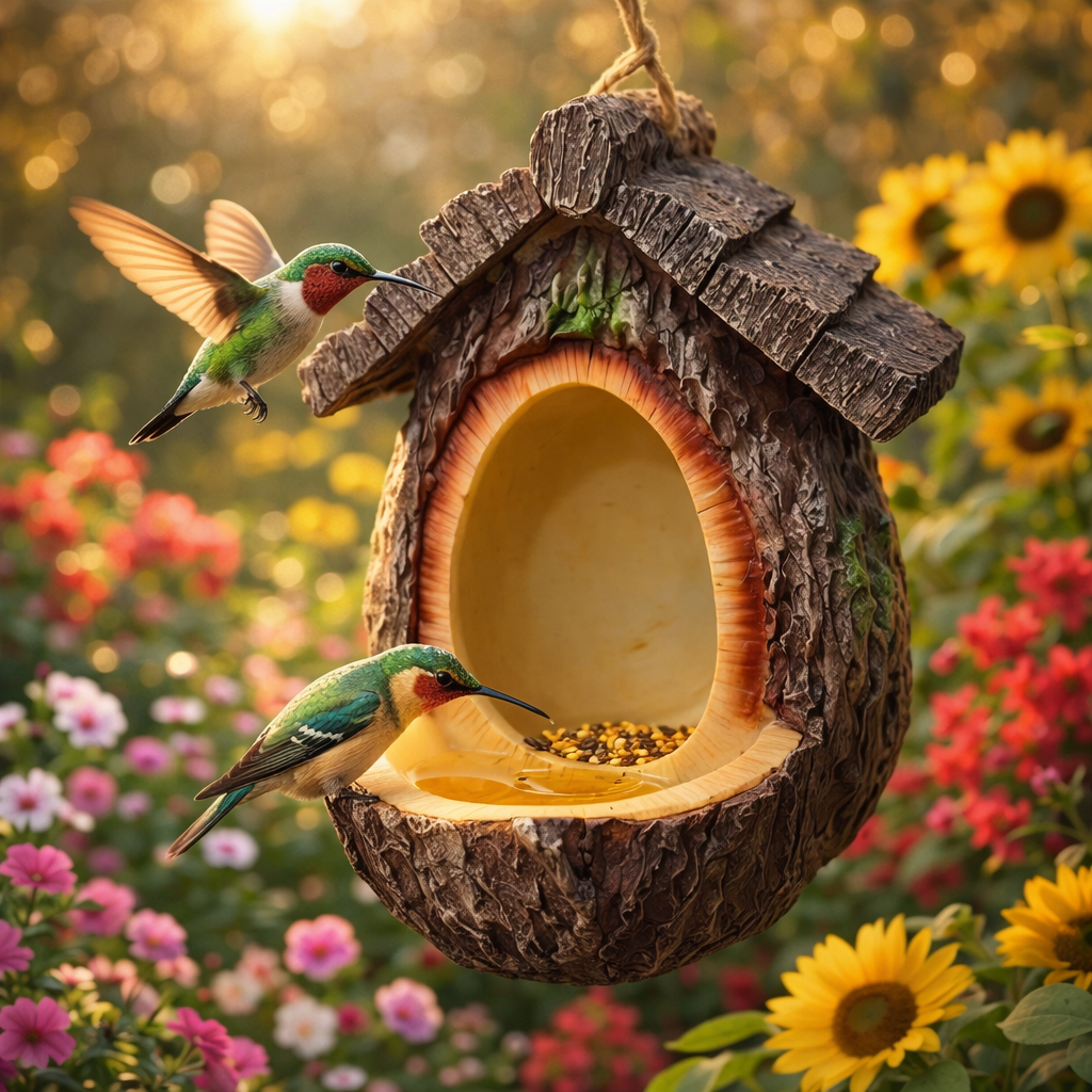 Hanging bird feeder ornament small bird feeder garden