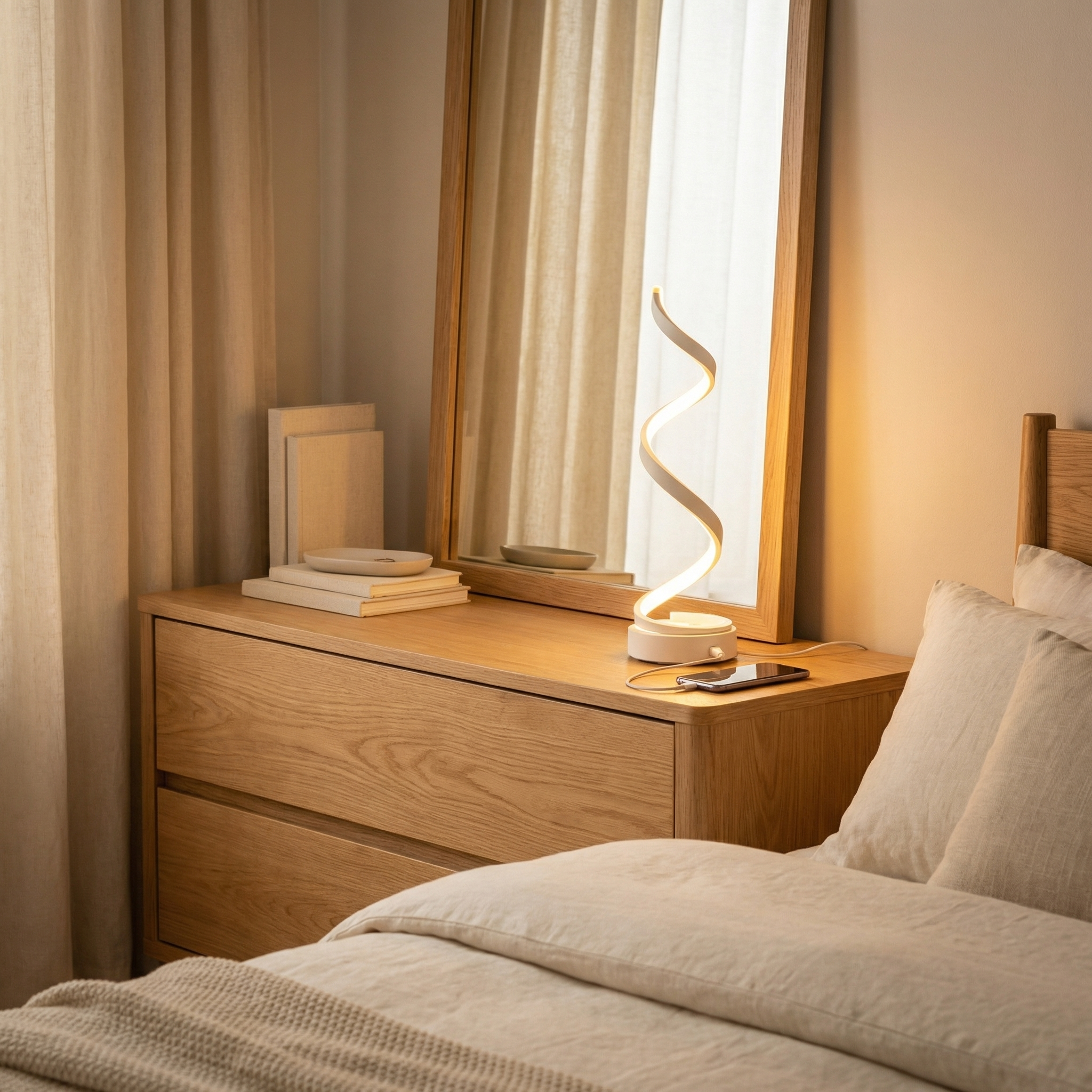 Snake-shaped night light table-mounted radio lamp