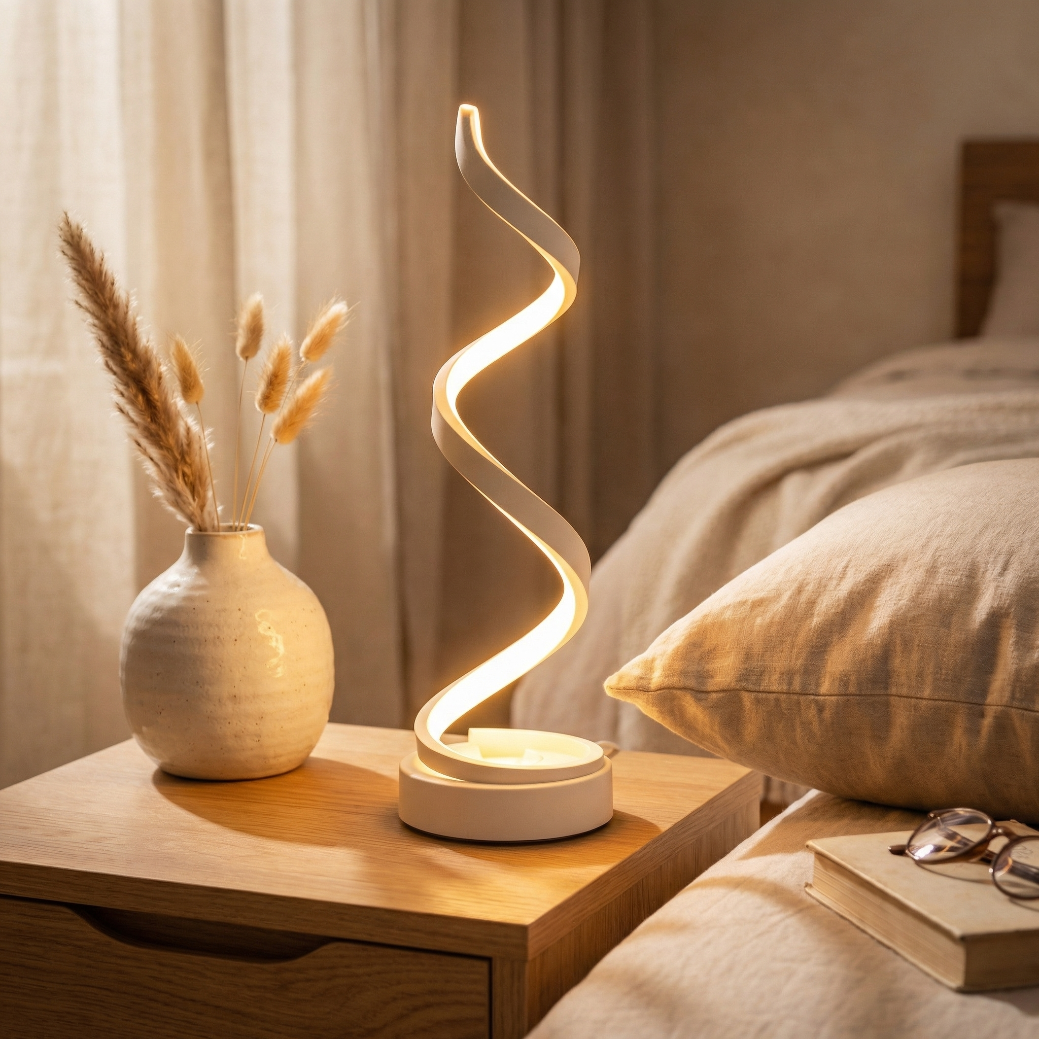 Snake-shaped night light table-mounted radio lamp