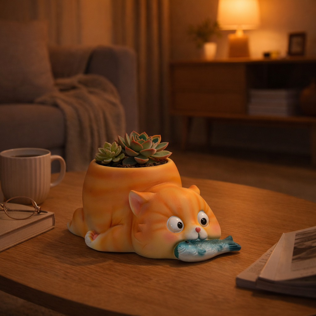 Adorable Cat Flower Pot – Unique Gift Idea for Women, Friends & Home Decor