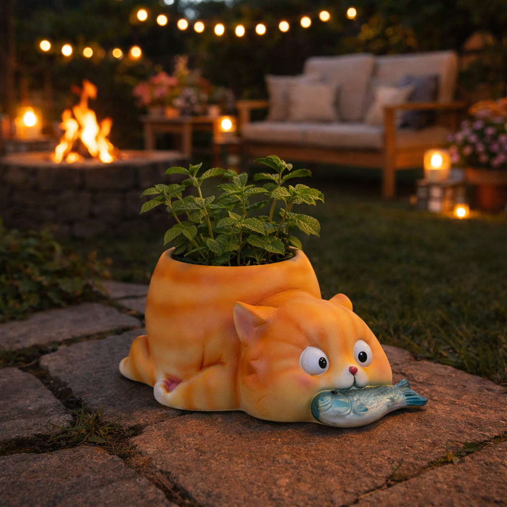 Adorable Cat Flower Pot – Unique Gift Idea for Women, Friends & Home Decor