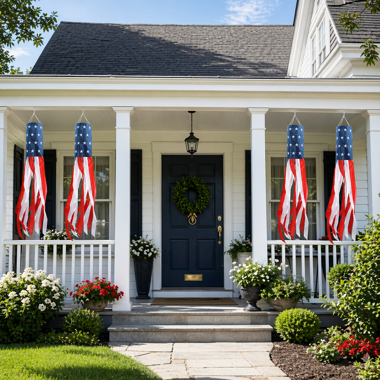 Patriotic LED American Flag Windsock – Weatherproof Garden Hanging Decor