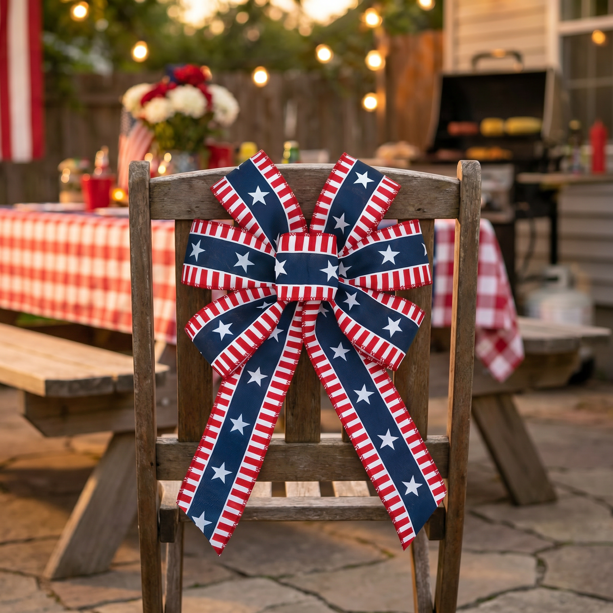 4th of July Patriotic Stars & Stripes Decorative Bow