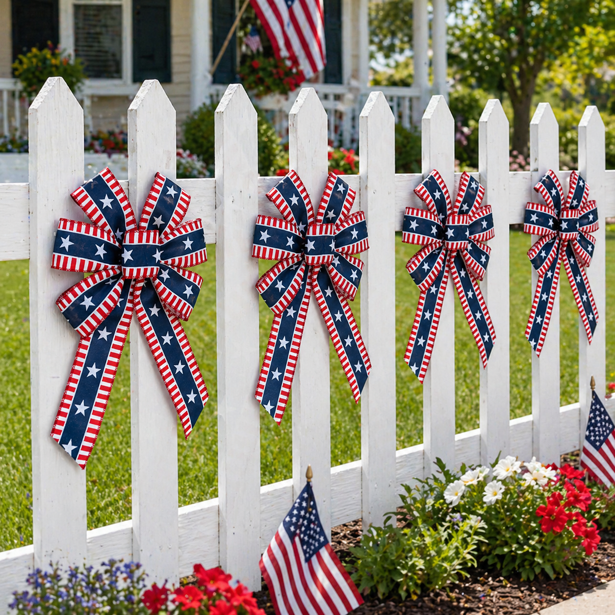 4th of July Patriotic Stars & Stripes Decorative Bow