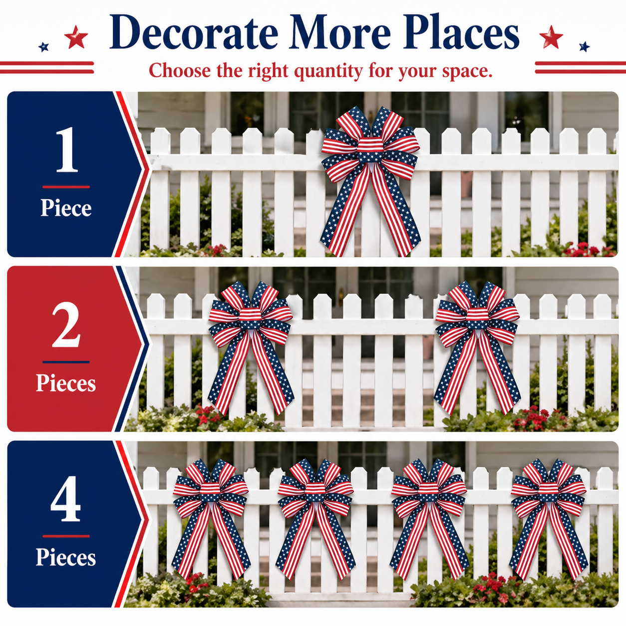 4th of July Patriotic Stars & Stripes Decorative Bow