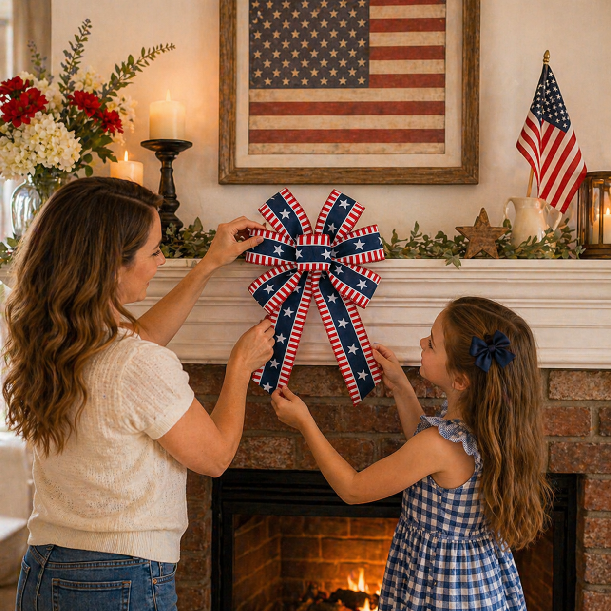 4th of July Patriotic Stars & Stripes Decorative Bow