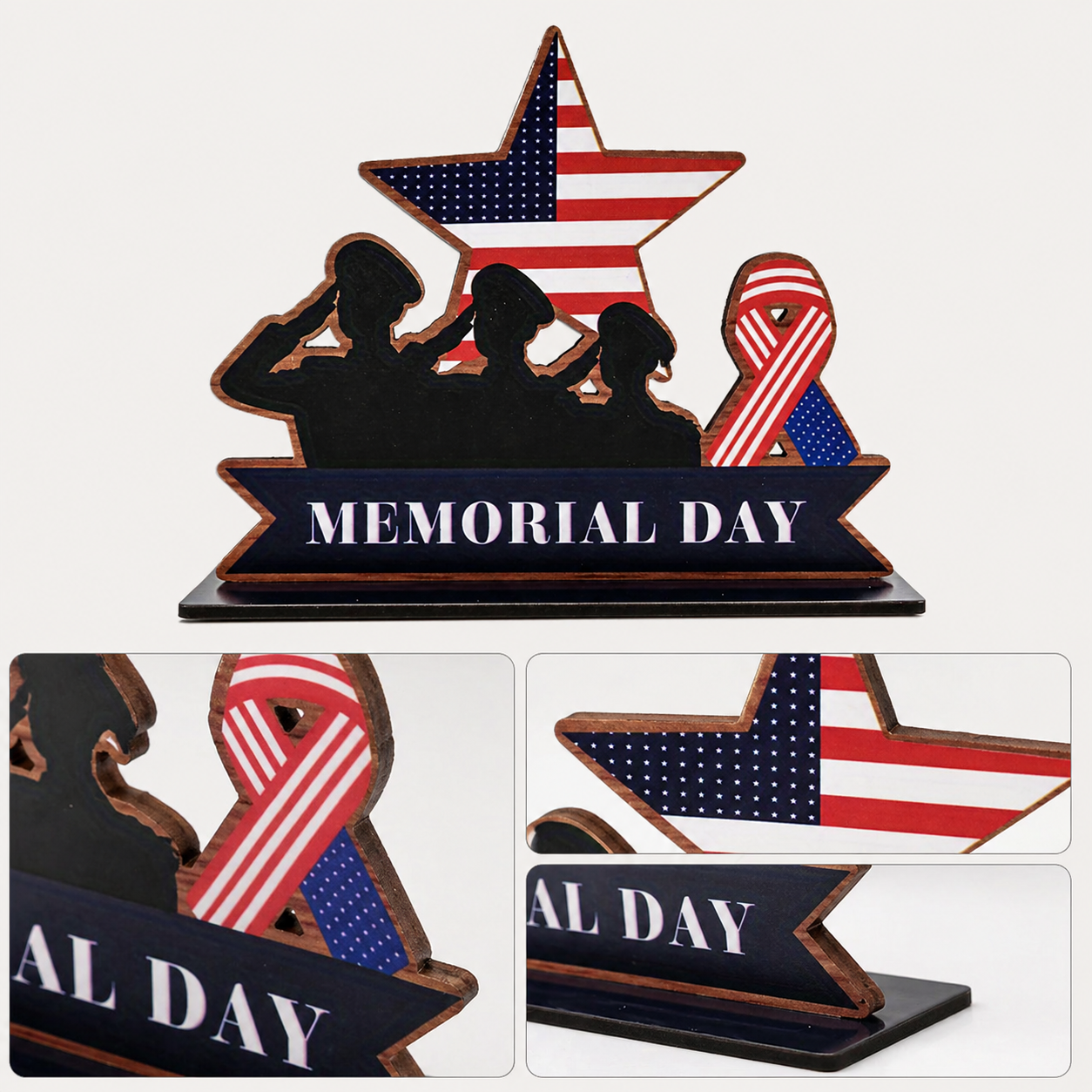 Memorial Day Patriotic MDF Tabletop Tribute Sign