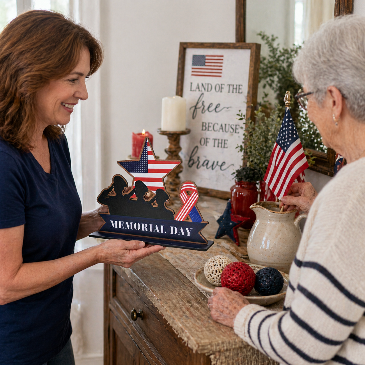 Memorial Day Patriotic MDF Tabletop Tribute Sign