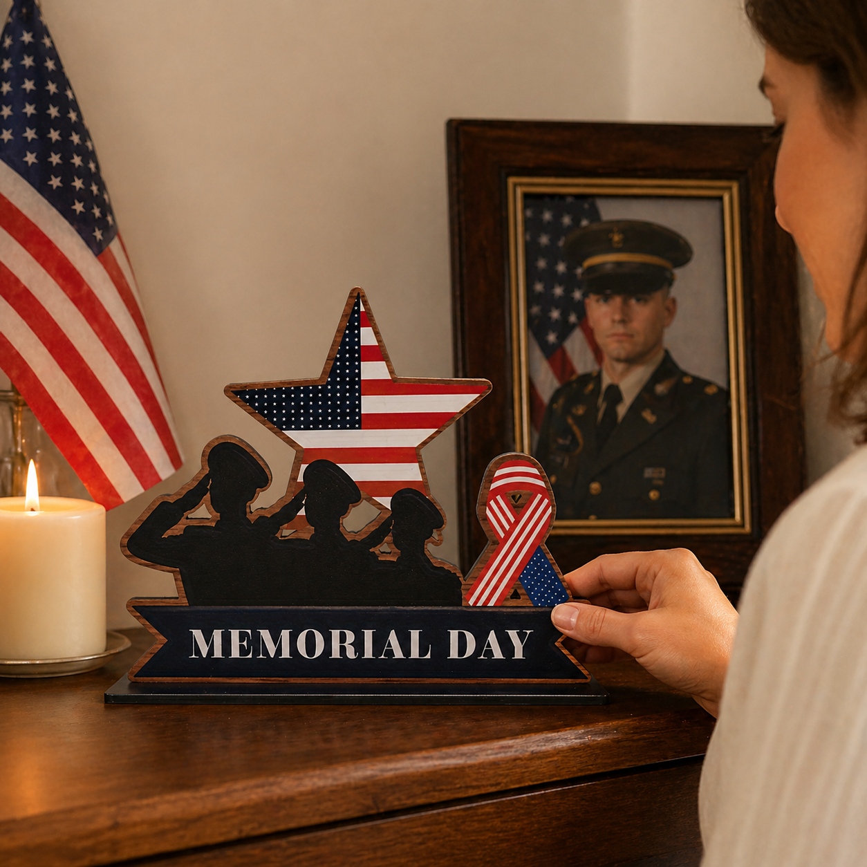 Memorial Day Patriotic MDF Tabletop Tribute Sign
