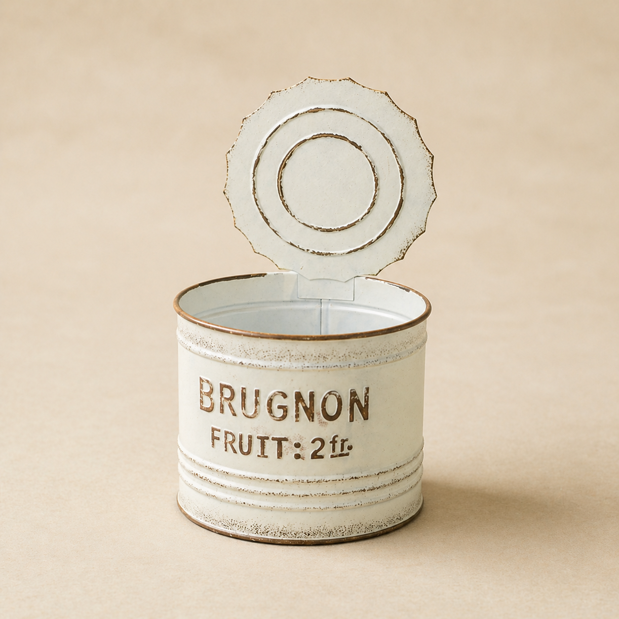Vintage French Farmhouse Tin Can Planter