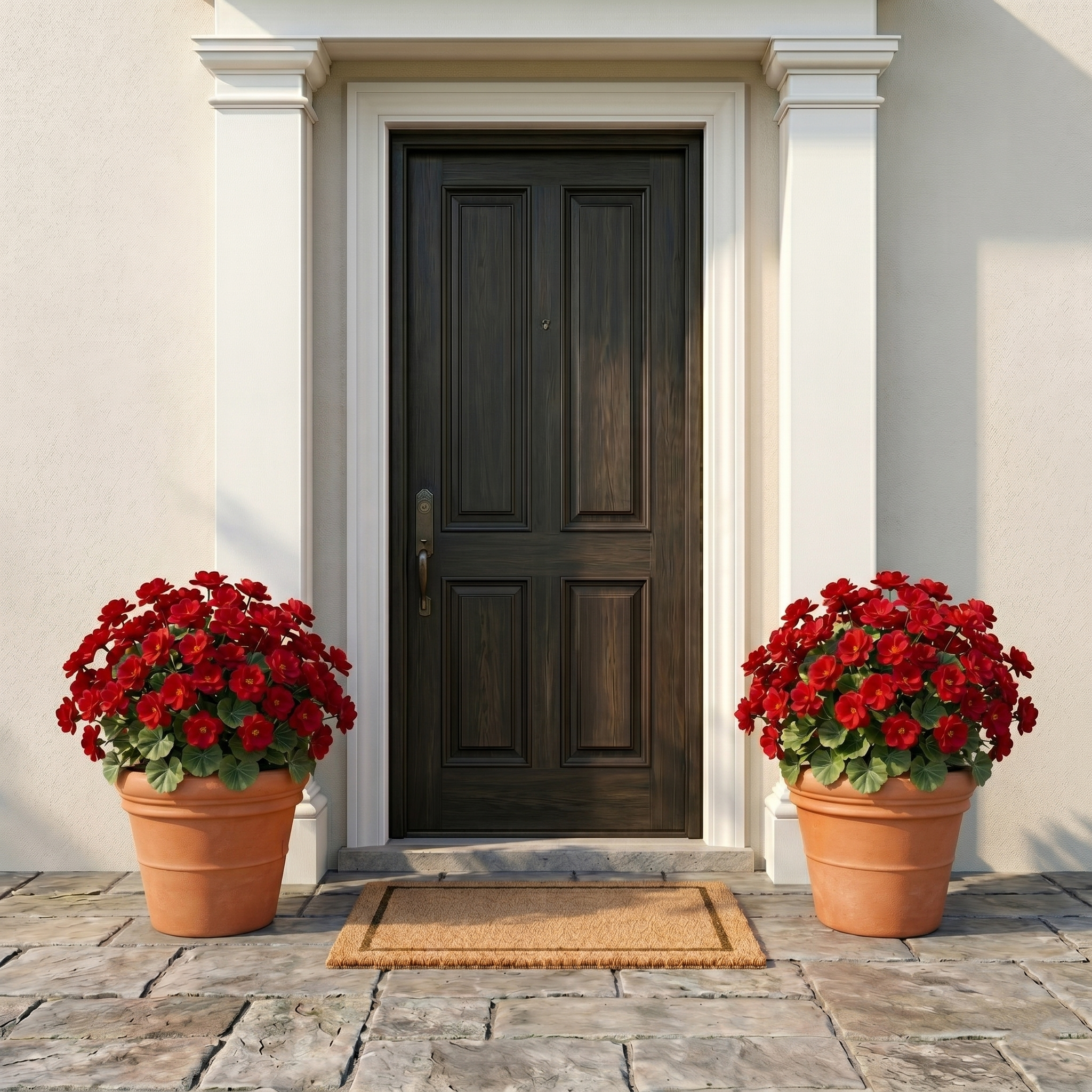 Classic Heritage Red Begonias: Premium Faux Silk Flowers for Elegant Window Boxes & Patio Urns