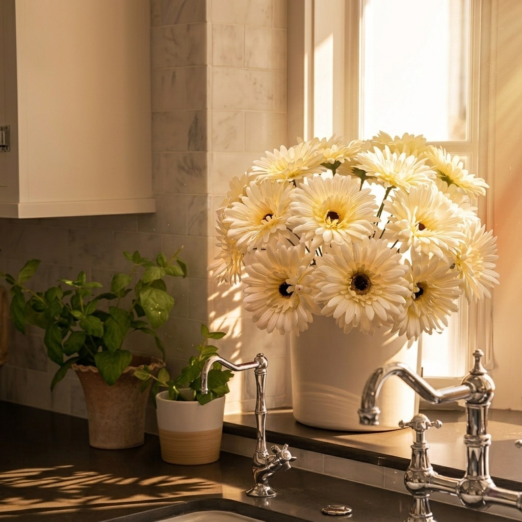 Full Bloom Artificial Daisy Bouquet For Home Décor