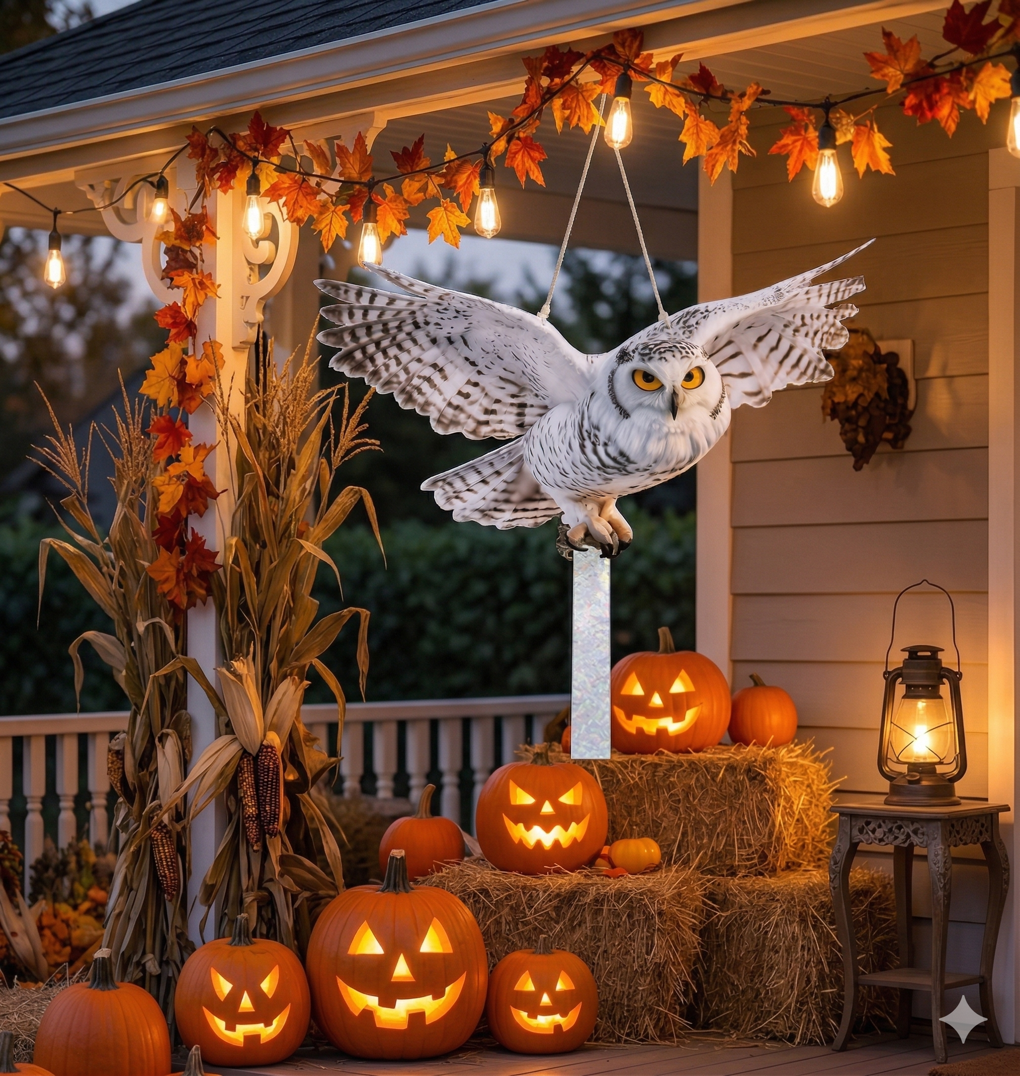 Realistic Flying Owl Garden Ornament – Outdoor Decorative Bird Scare, Hanging Wildlife Decoy