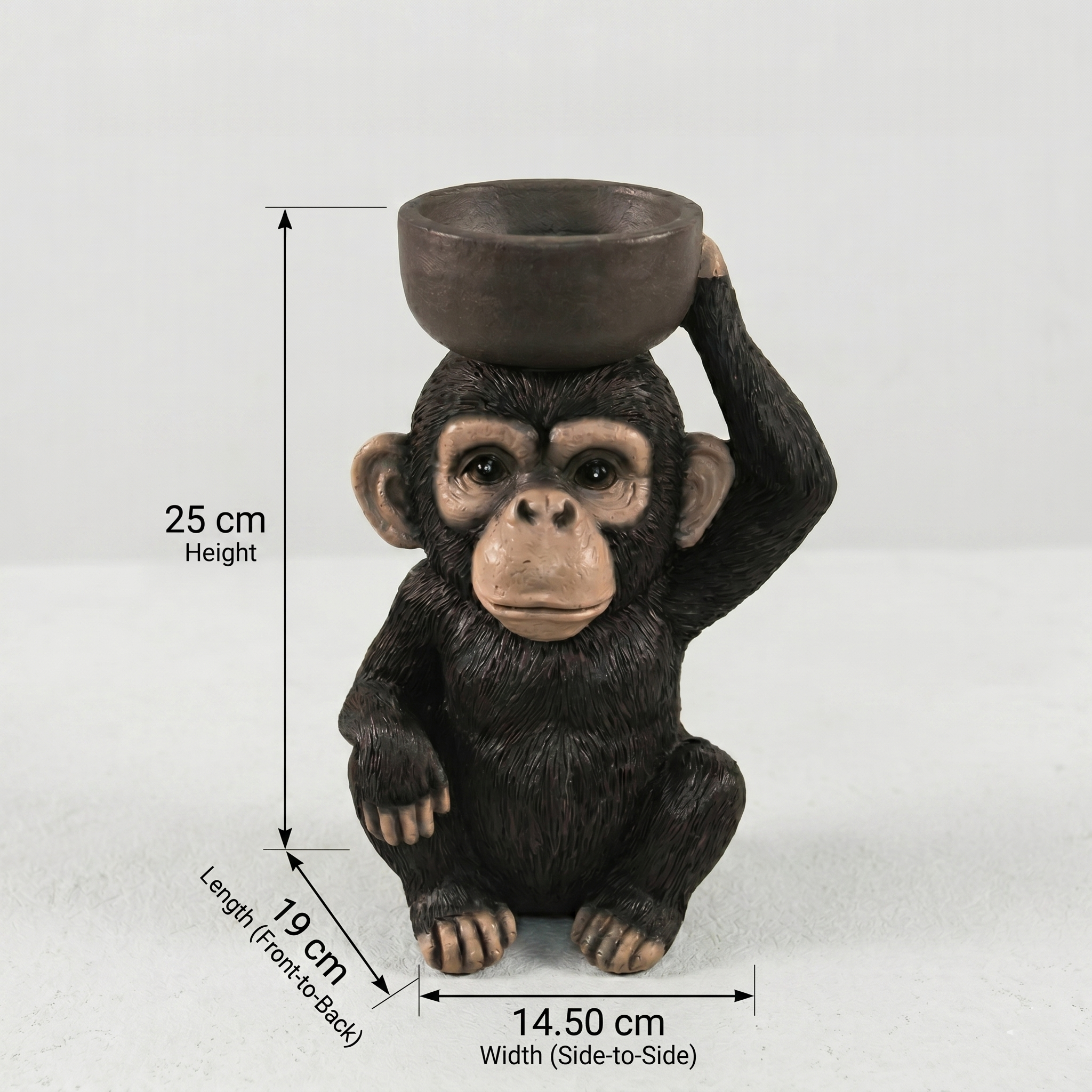 Chimpanzee Trinket Dish & Decorative Statue – Versatile Home Organiser for Jewellery & Keys