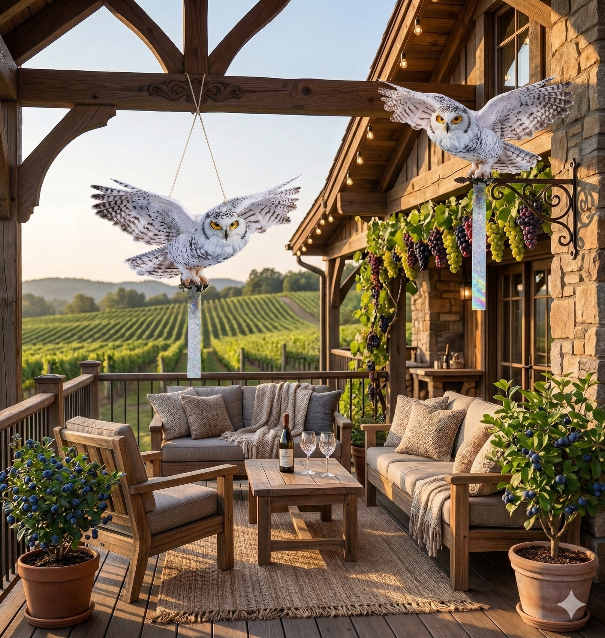 Realistic Flying Owl Garden Ornament – Outdoor Decorative Bird Scare, Hanging Wildlife Decoy