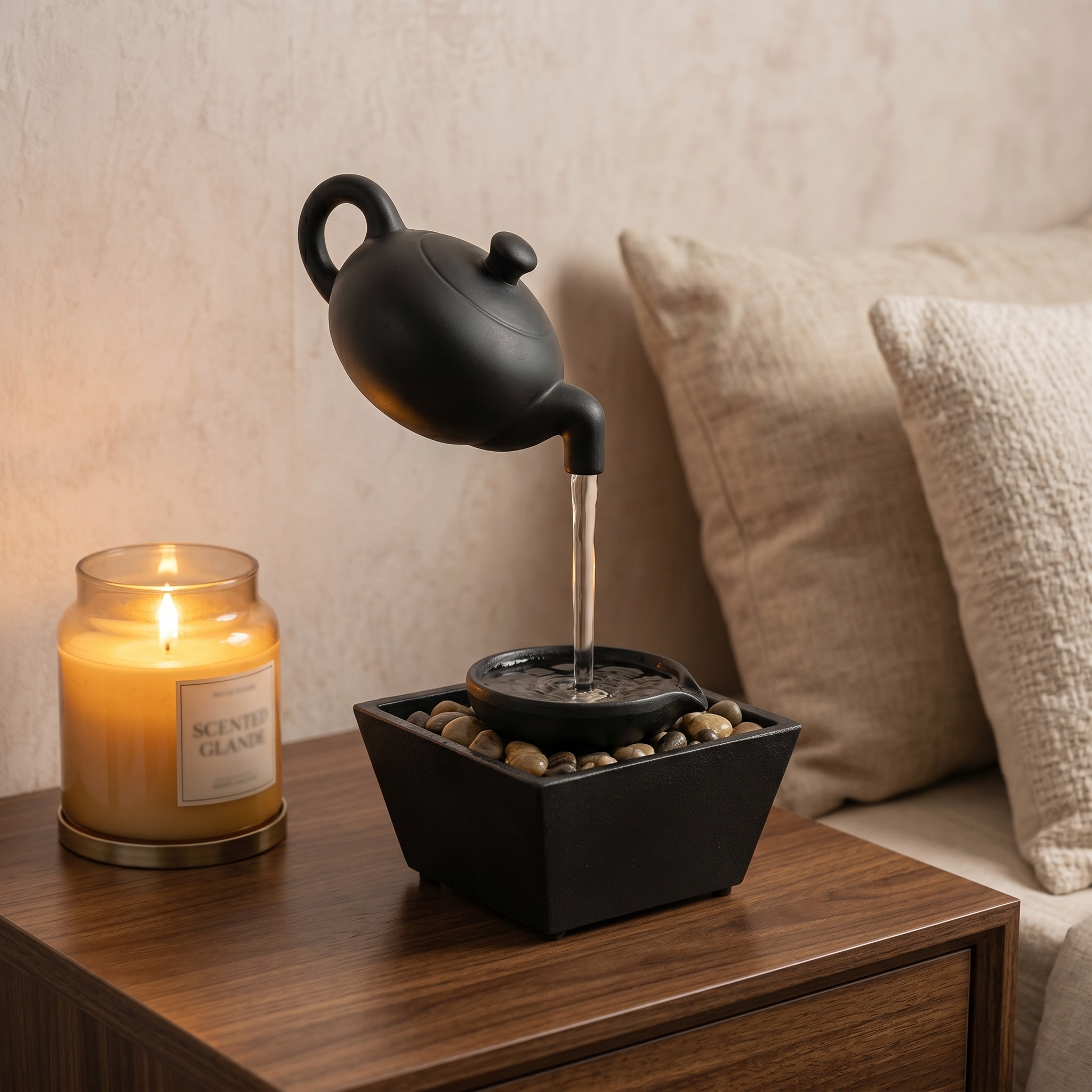 Floating Teapot Resin Tabletop Water Fountain