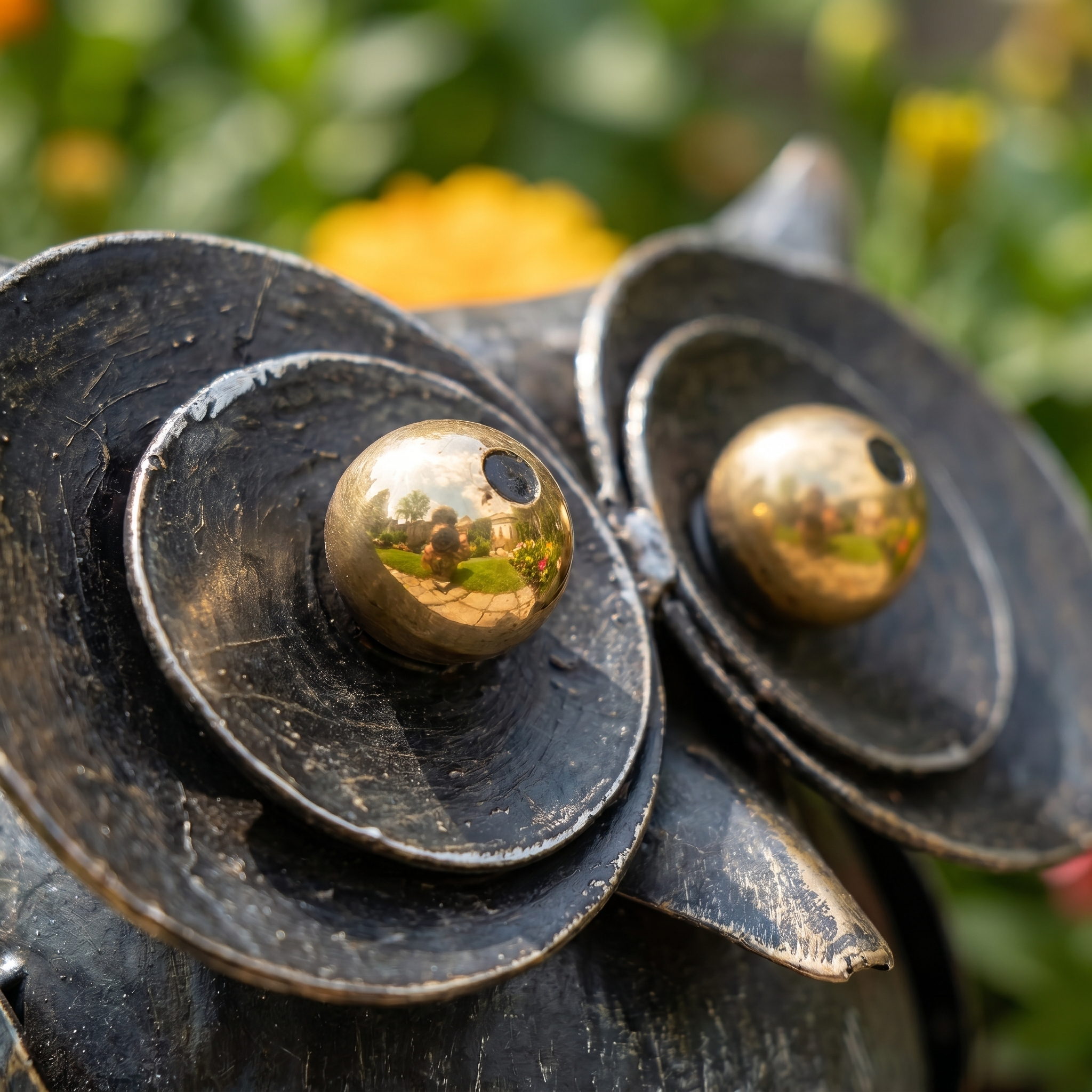 Handcrafted Iron Owl Garden Ornament