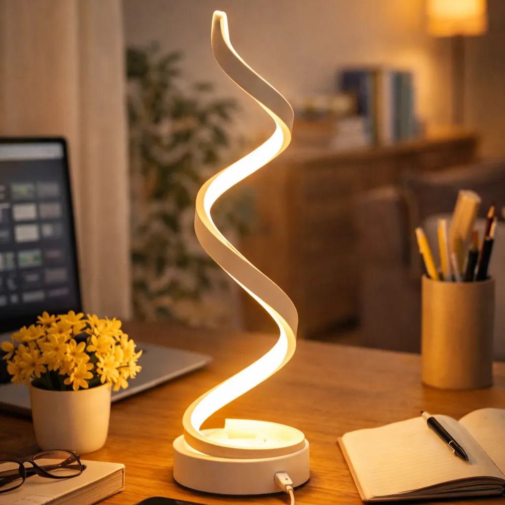 Snake-shaped night light table-mounted radio lamp