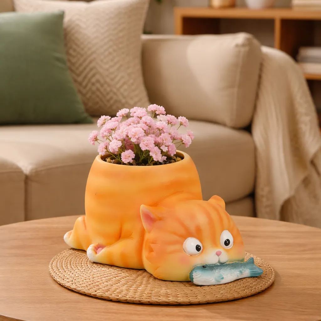 Adorable Cat Flower Pot – Unique Gift Idea for Women, Friends & Home Decor