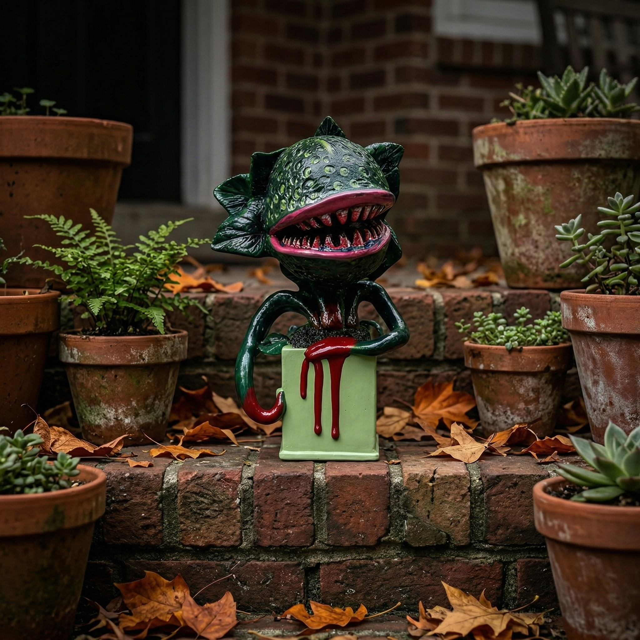 Creepy Carnivorous Plant Resin Statue for Garden, Porch & Planters