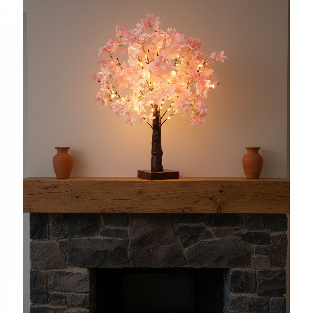 Pink Cherry Blossom Tree Lamp
