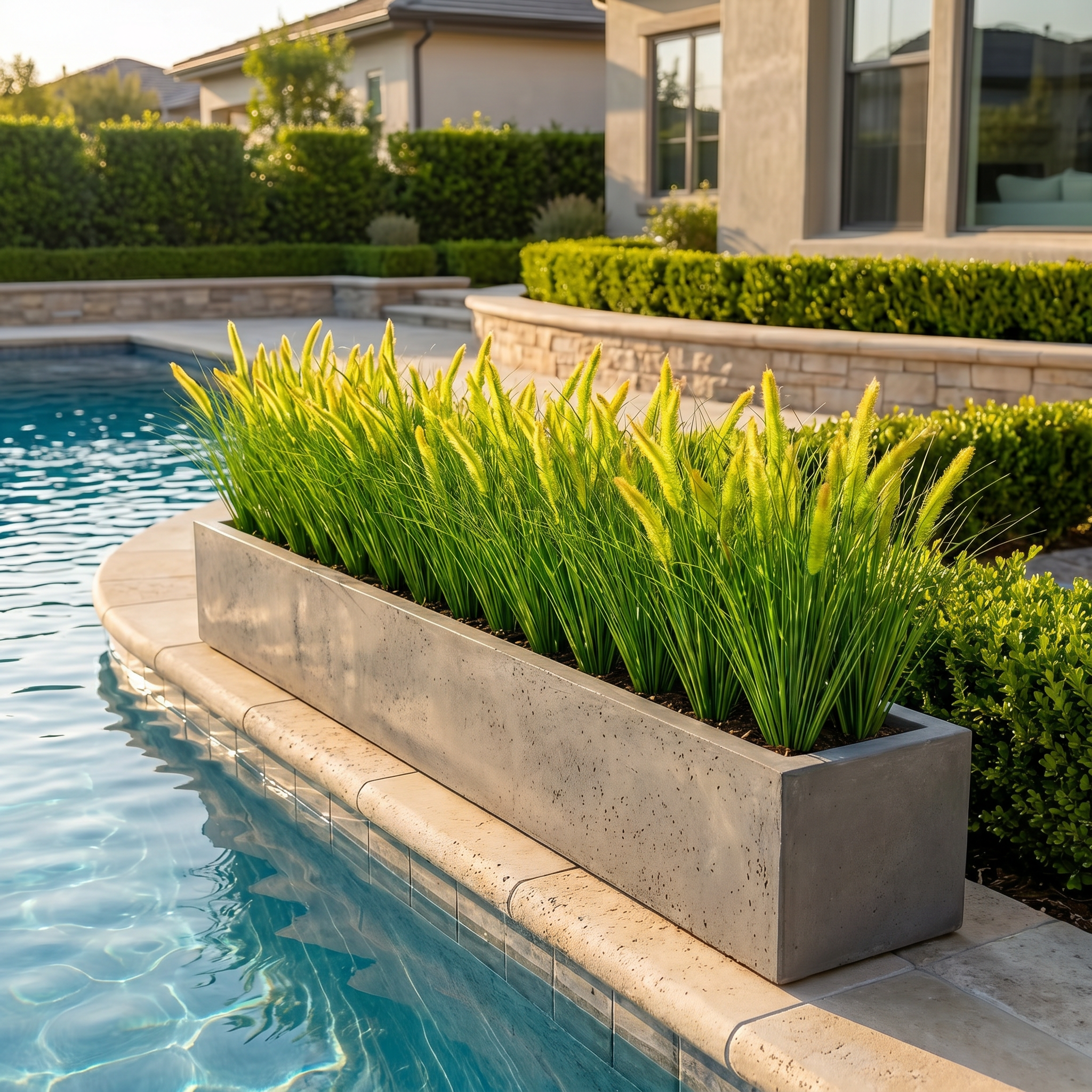 90cm Artificial Foxtail Grass in Planter – Realistic PVC Faux Outdoor Accent Plant