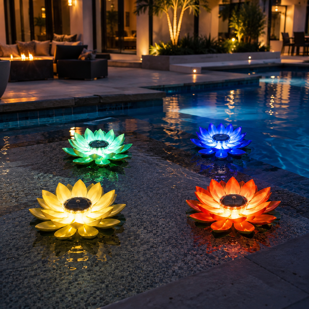Solar Floating Lotus Pond Lights
