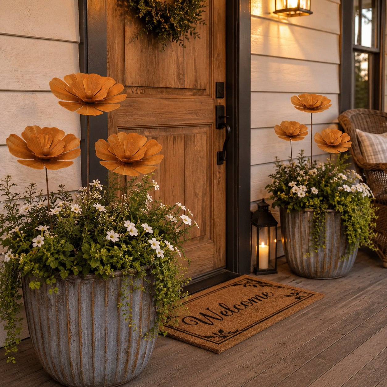 Rustic Metal Flower Garden Stake