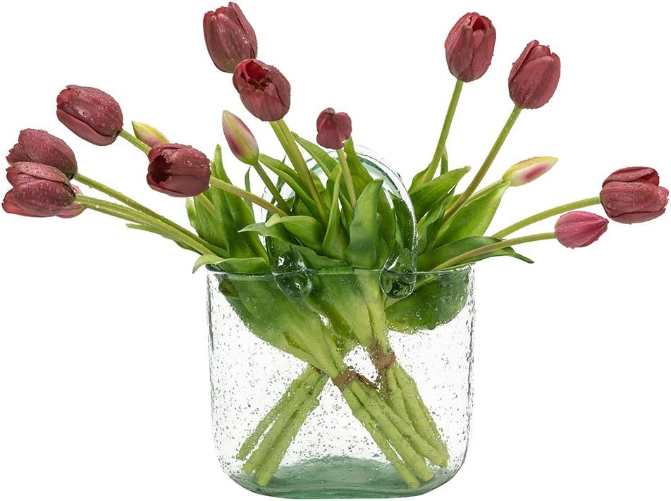Real Touch Latex Tulip Bouquet (15pcs) – 3 Bunches Faux Tulips for Spring Home & Wedding Decor