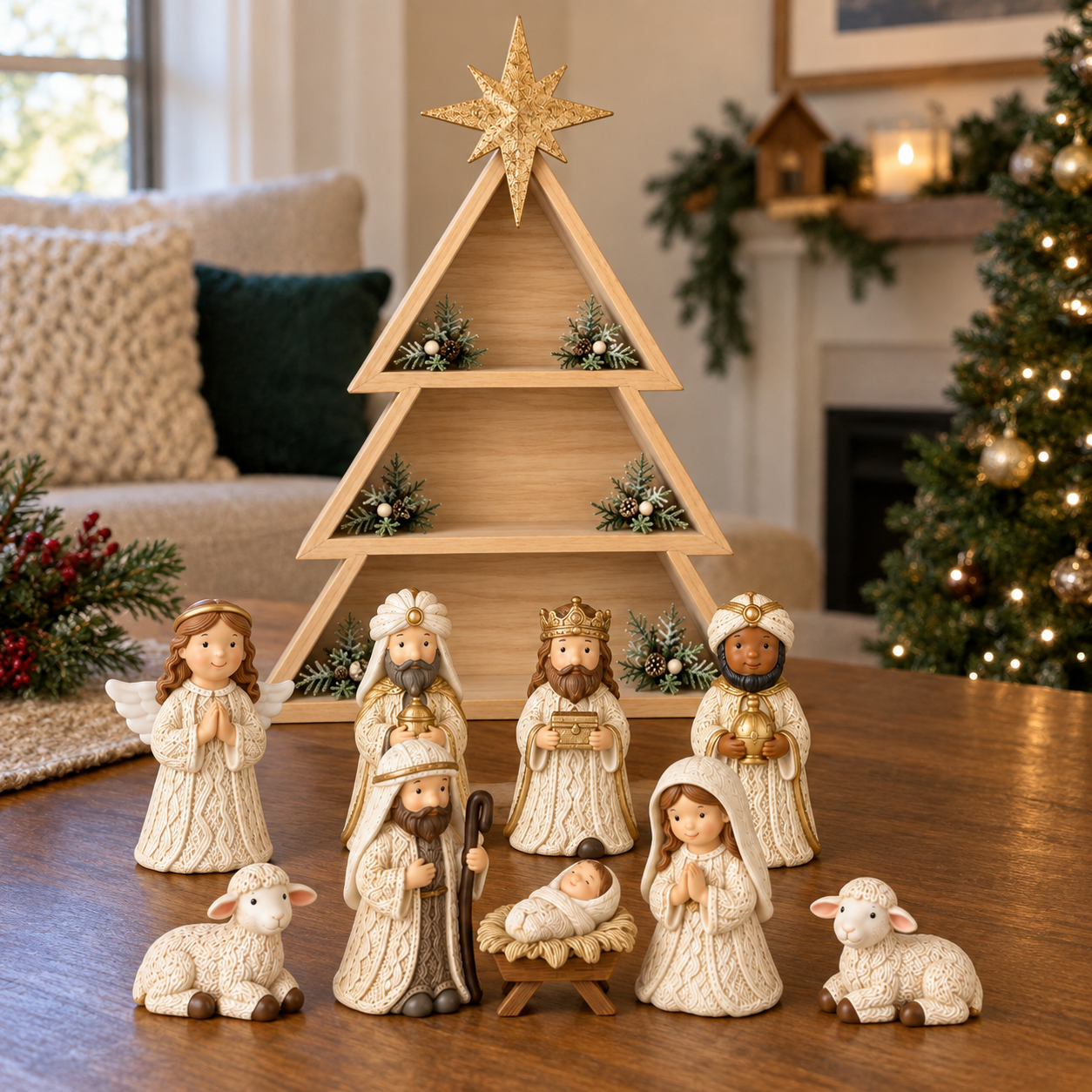Lighted Nativity Christmas Tree Display – Little Mae's