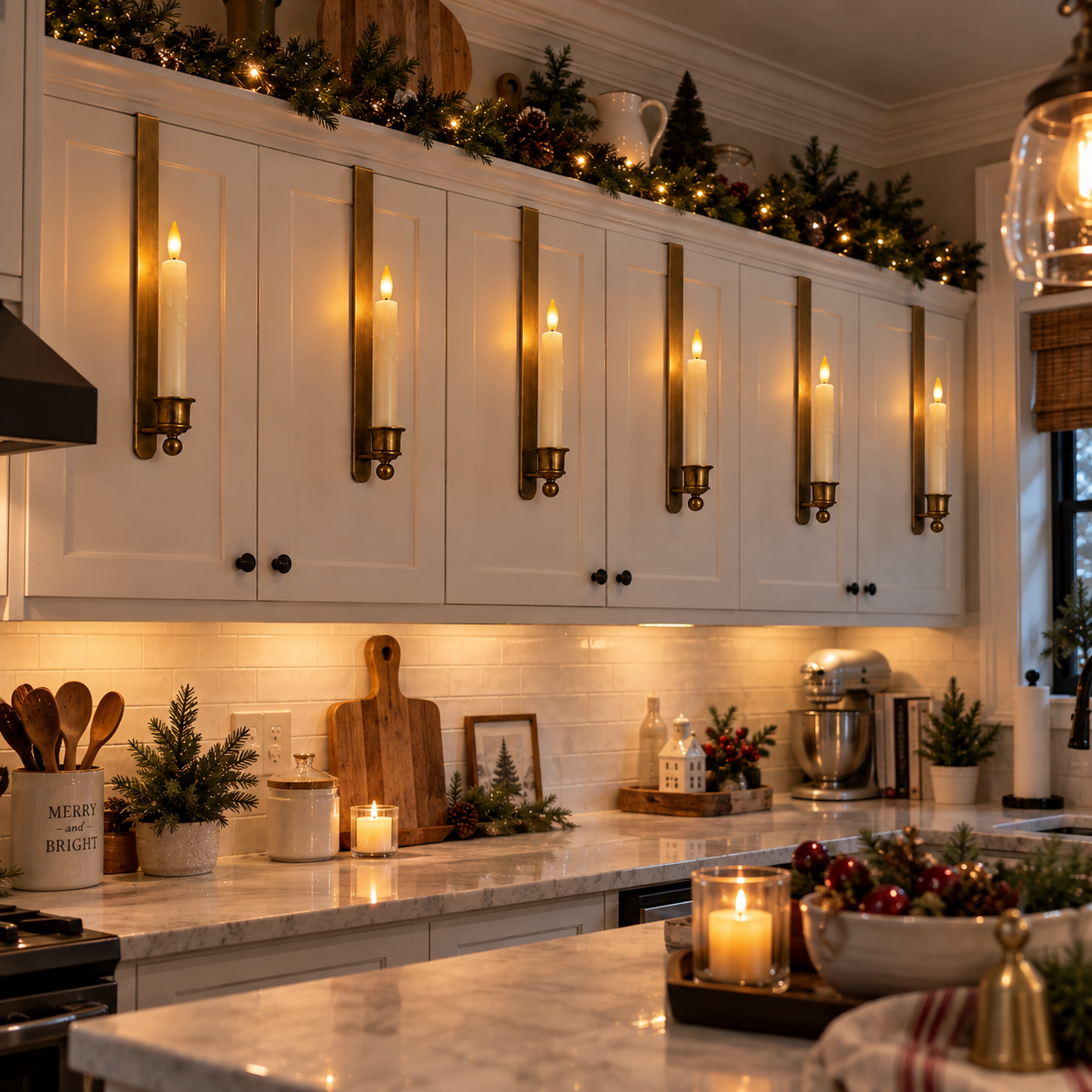Cabinet candles with remote lighting modes