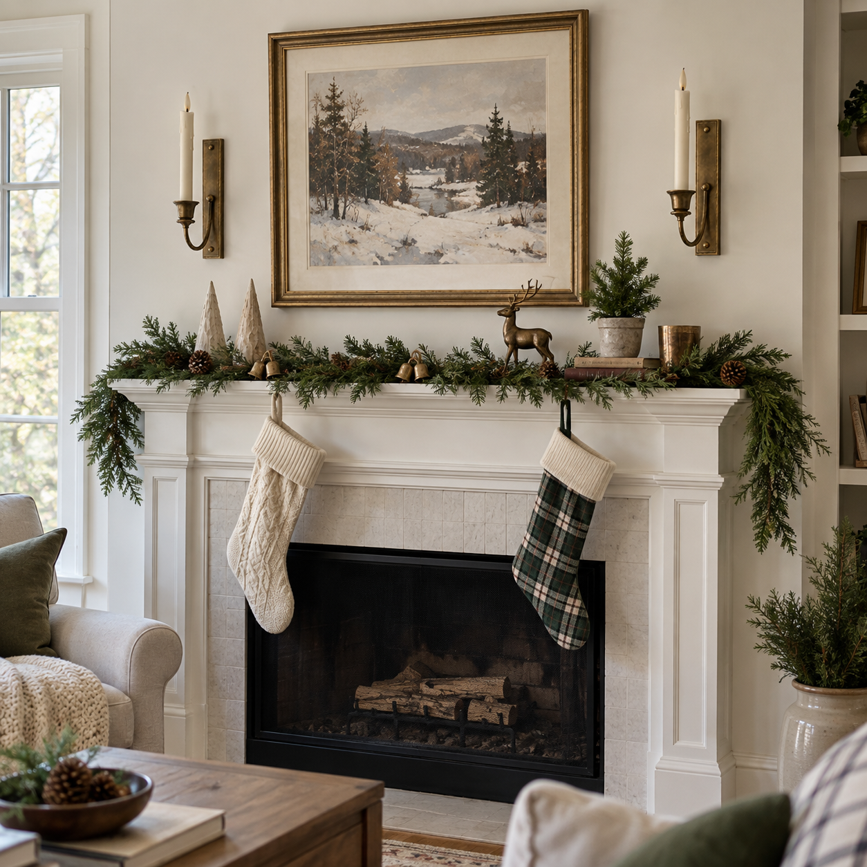 Vintage Brass Cordless Wall Candle Sconce