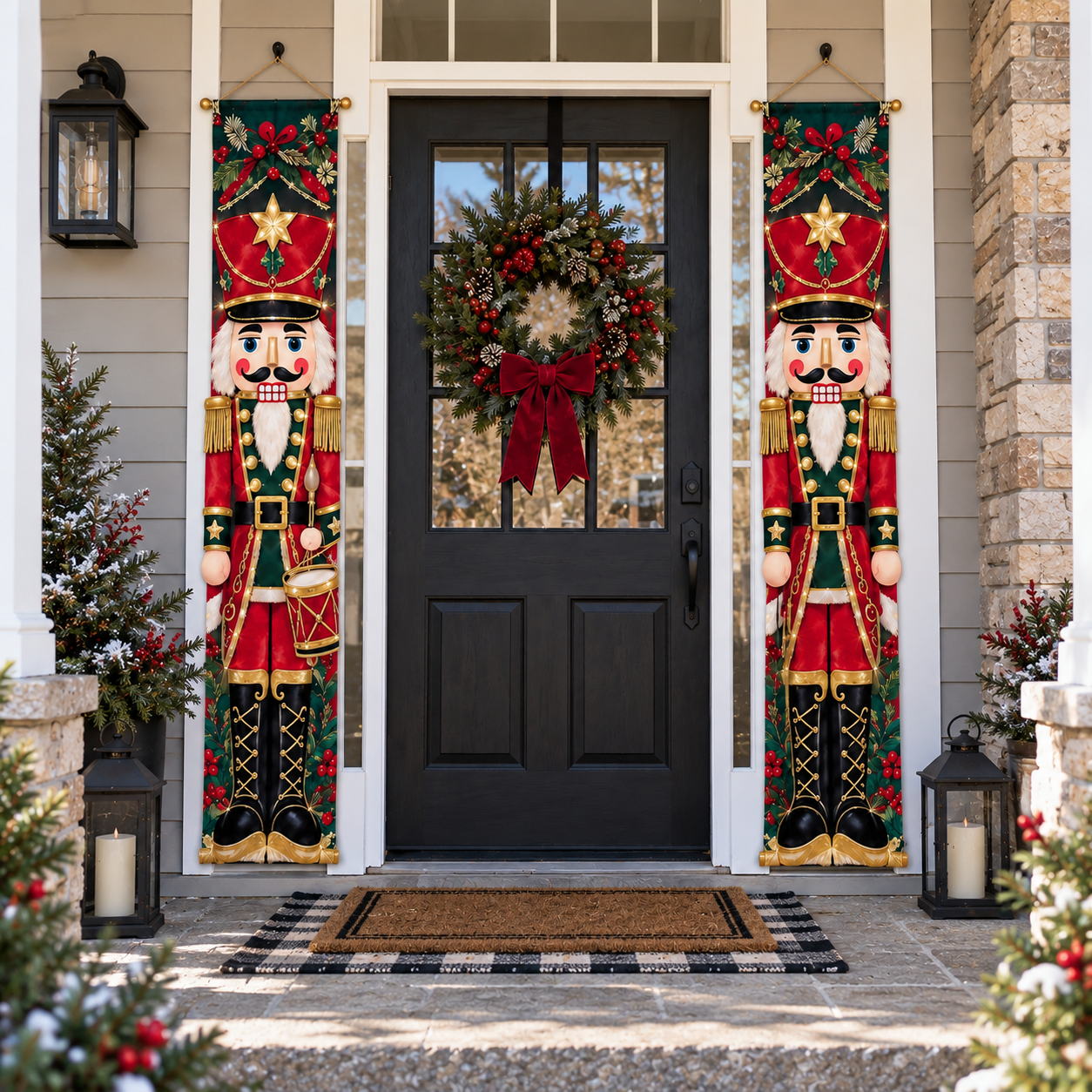 Pre-Lit Vintage Nutcracker Porch Banner