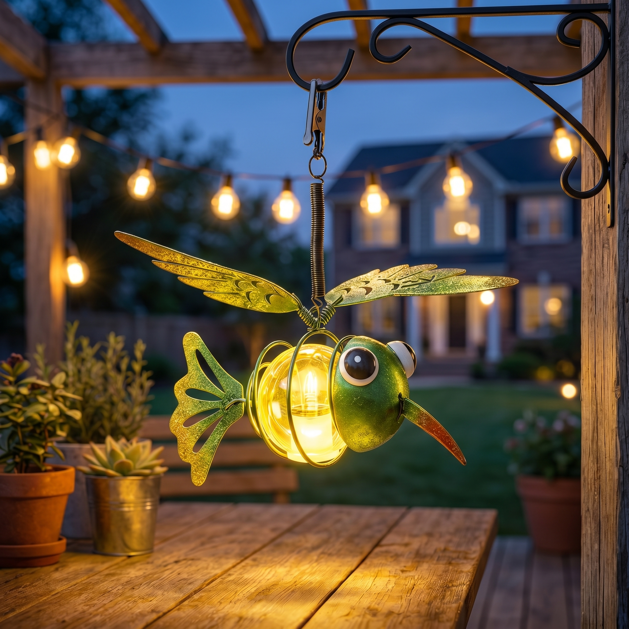 Solar Hummingbird Hanging Light – Waterproof LED Metal Garden Lantern for Porch, Patio & Backyard