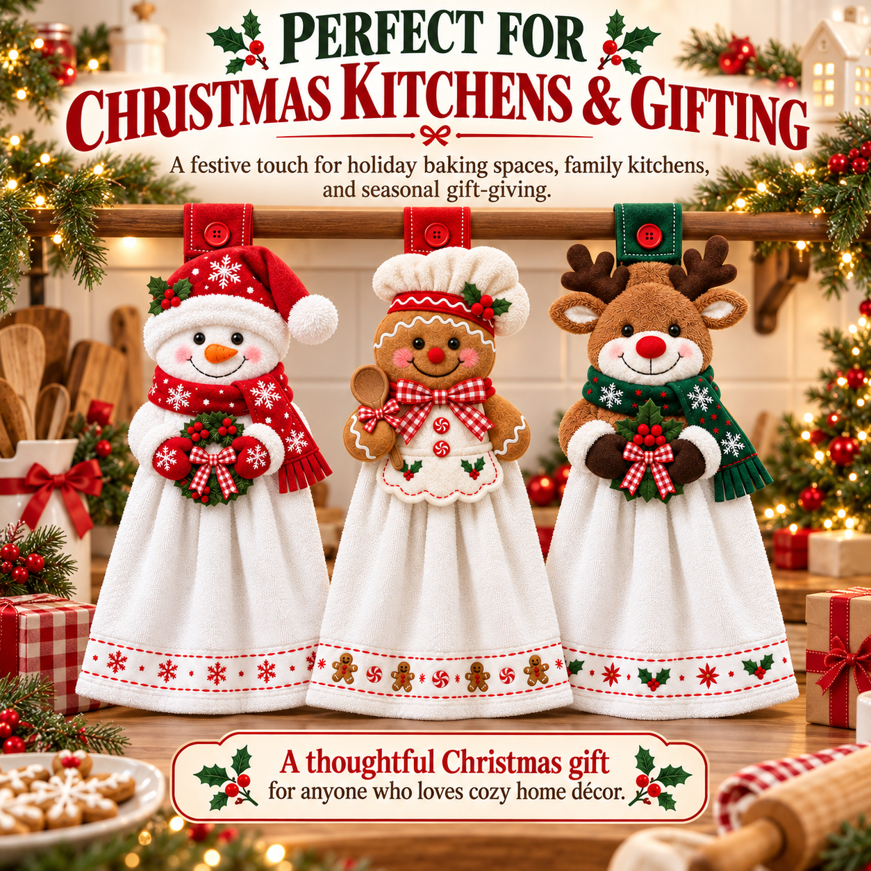 Christmas Hanging Kitchen Hand Towel