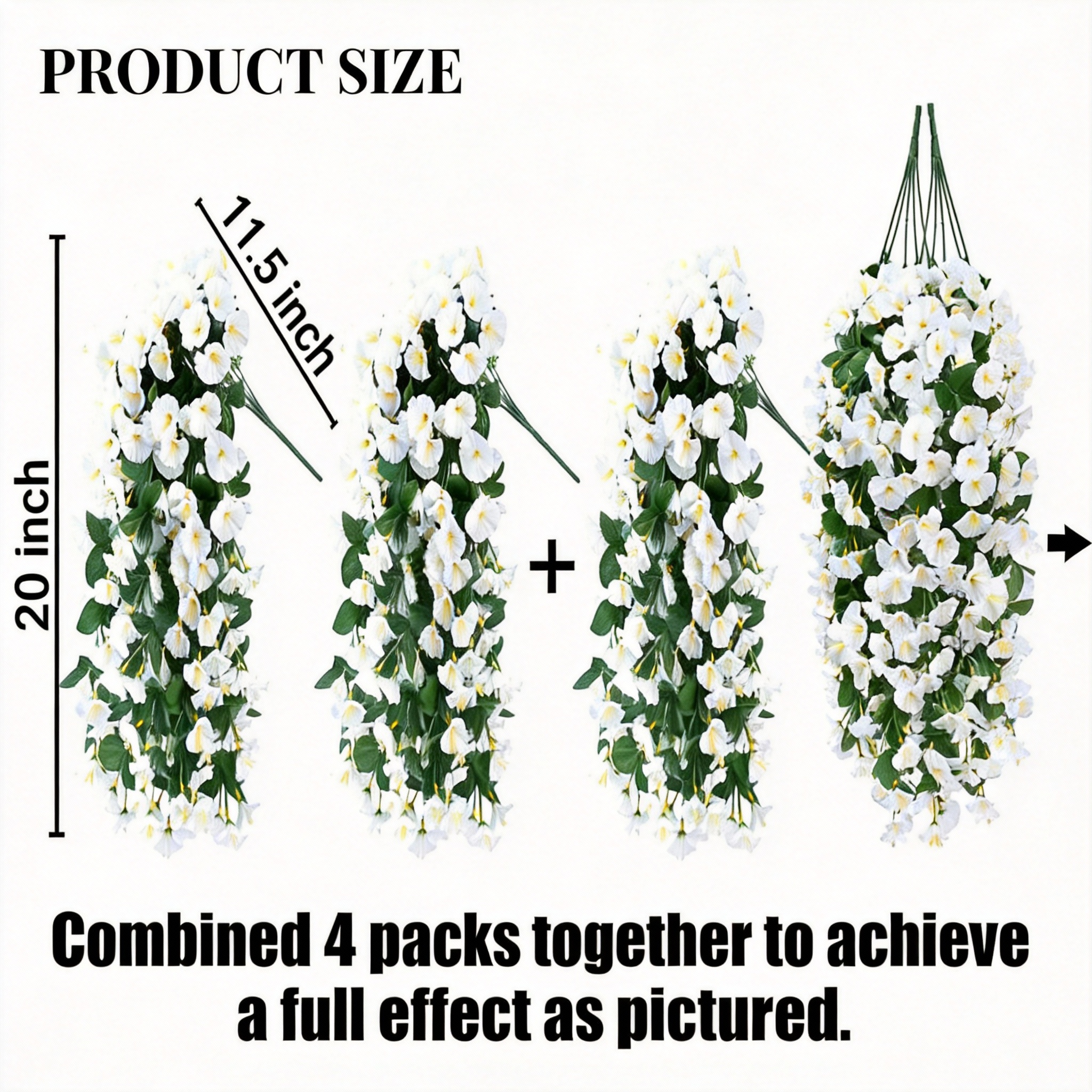 Artificial Faux Hanging Flowers Plants - UV resistant, Waterproof, Windproof , No watering , No wilting