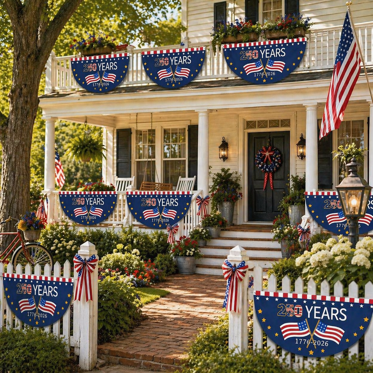250 Years Patriotic Porch Banner